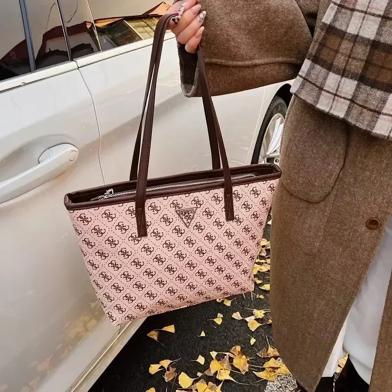 Blush Monogram Zip Tote